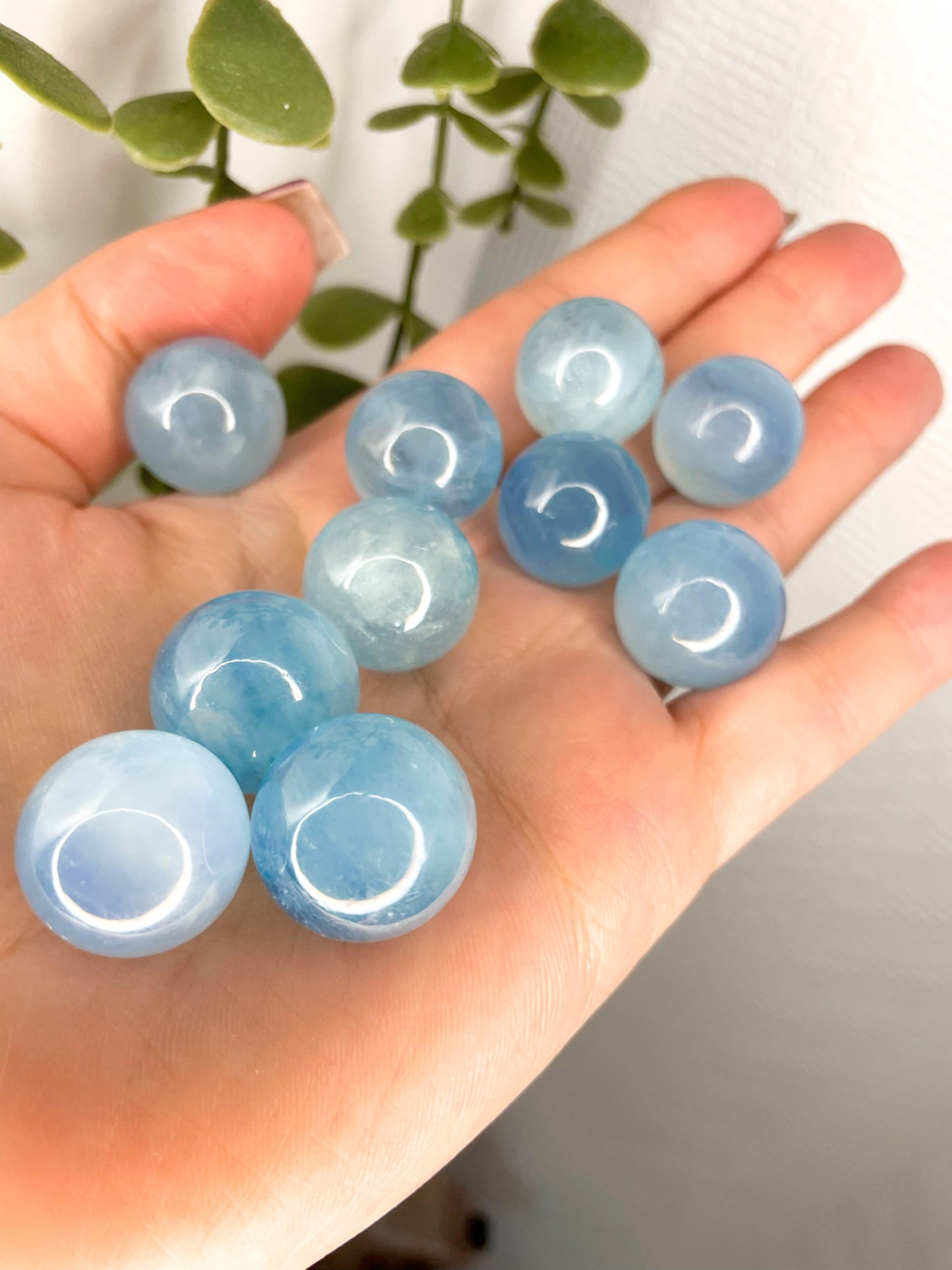 High Grade Aquamarine Mini Spheres