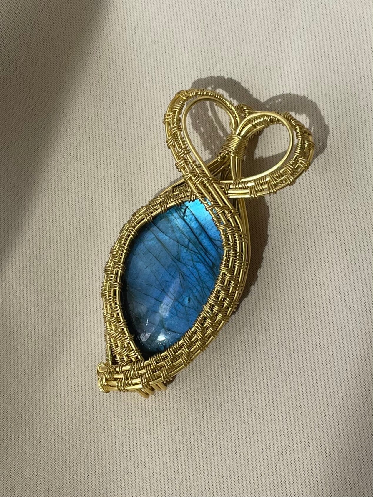 “Third Eye Guardian” Beautiful Handmade Wire Wrapped Labradorite AAA Grade Pendant