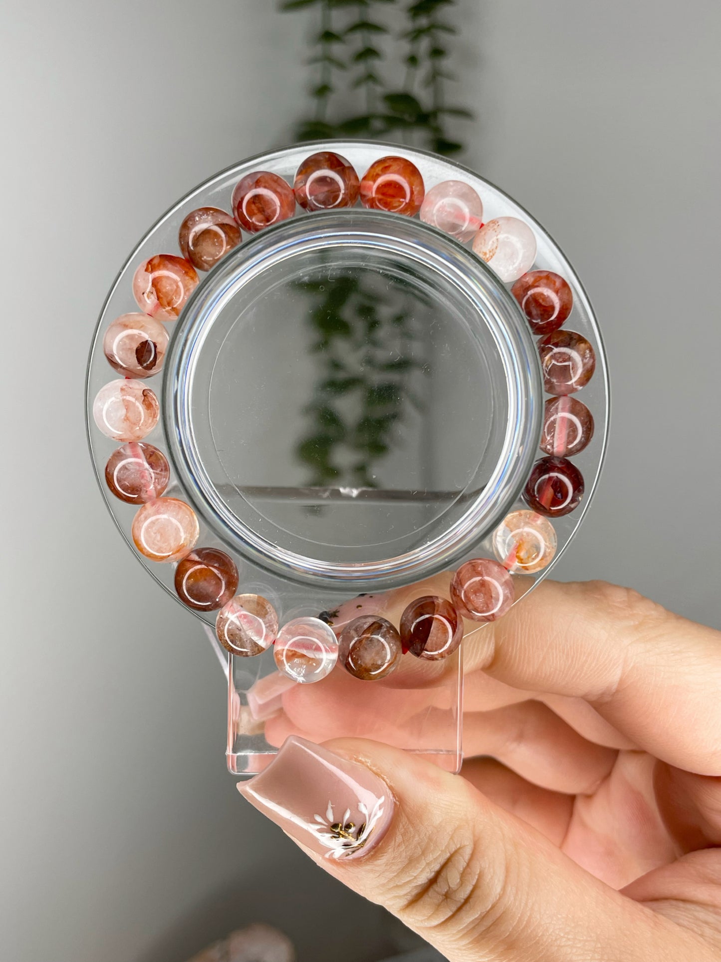 AA Grade Fire Quartz 8mm Beaded Bracelet