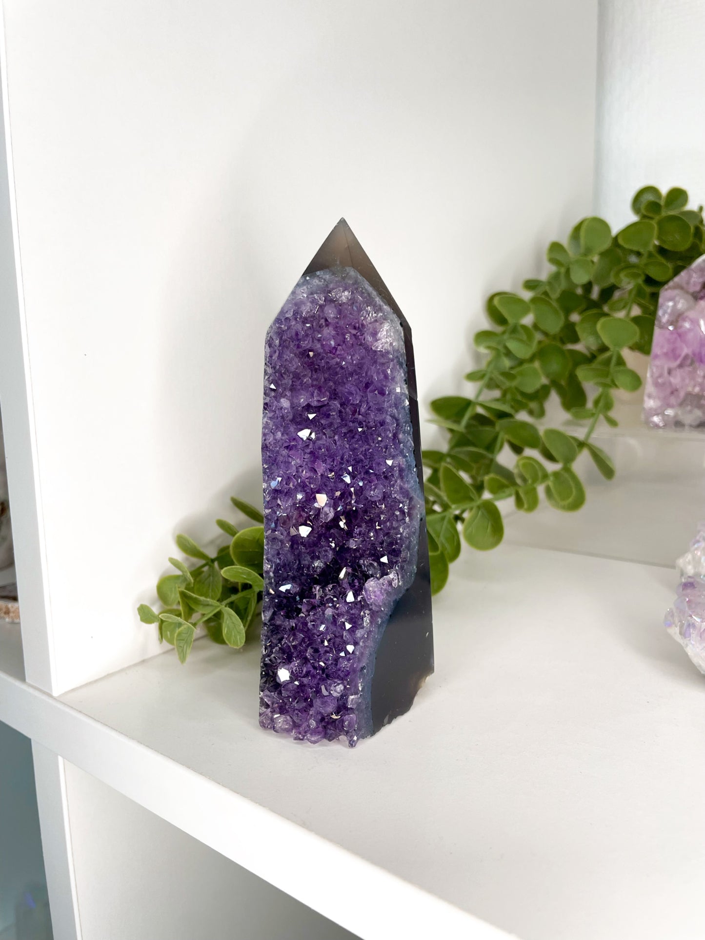HQ Brazilian Amethyst / Agate Druzy tower
