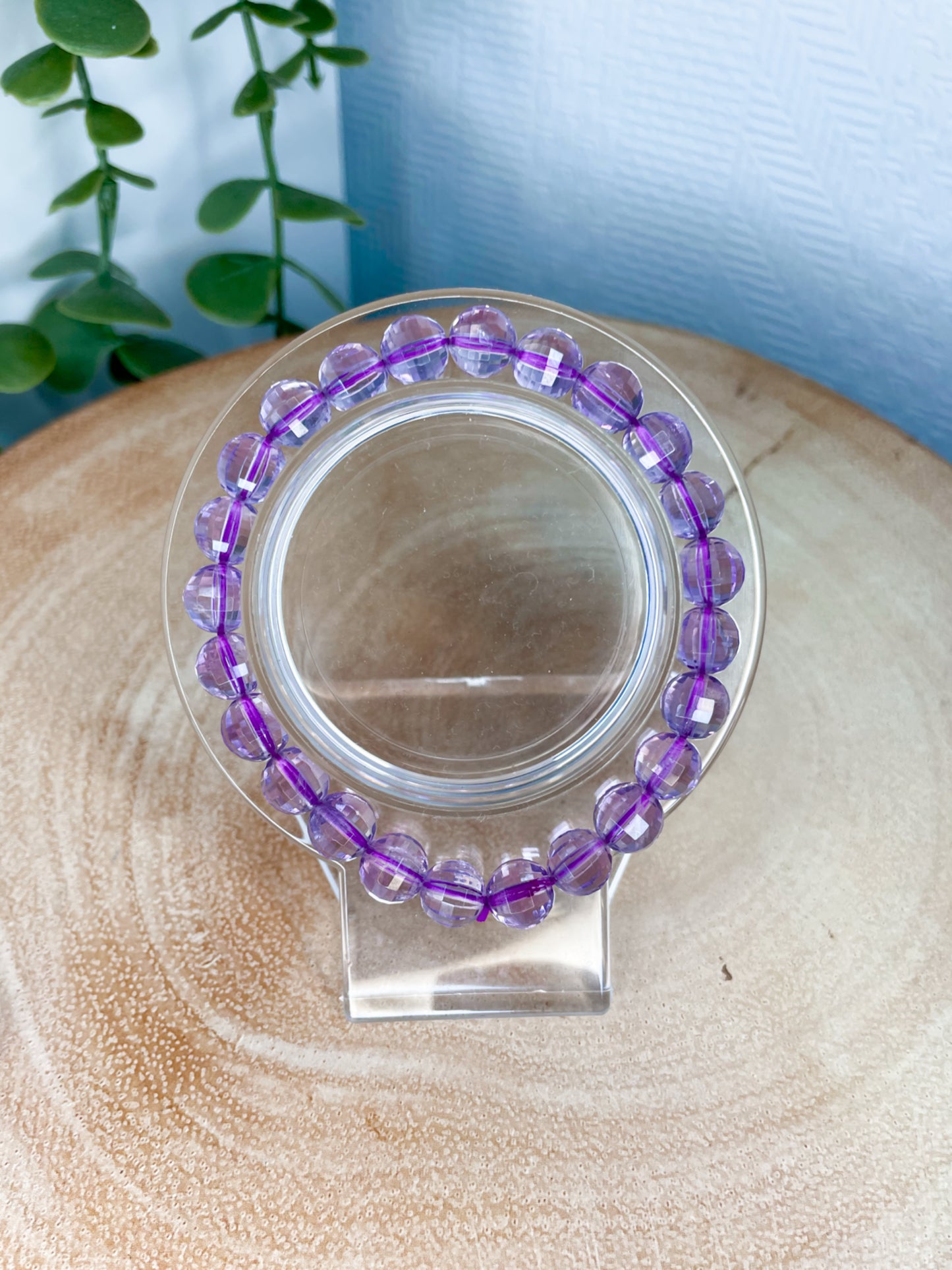 Faceted HQ Amethyst 8mm Bead Bracelet