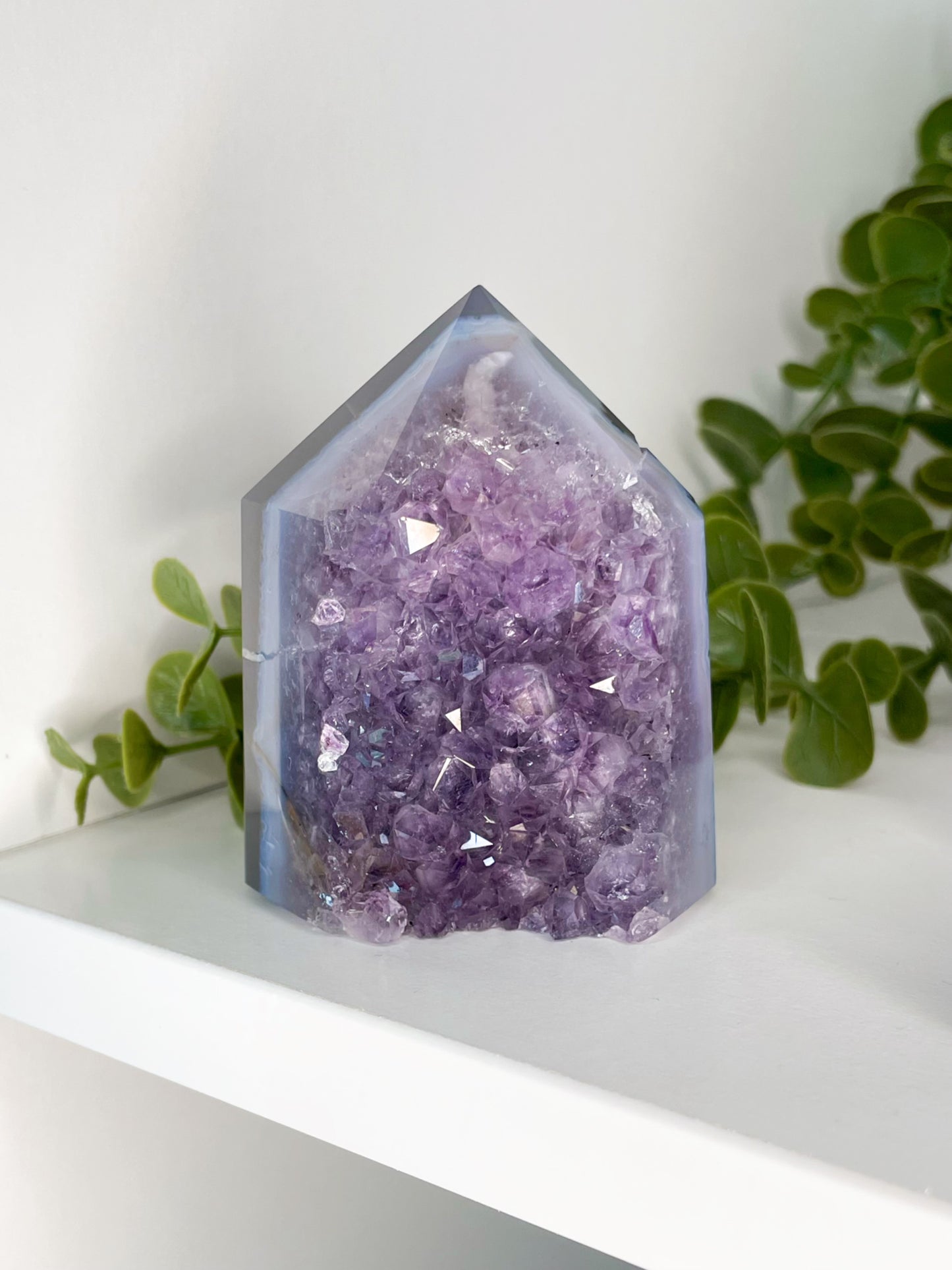 Brazilian Agate Amethyst Tower