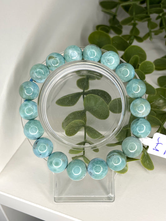 A Grade 11mm Larimar Bracelet