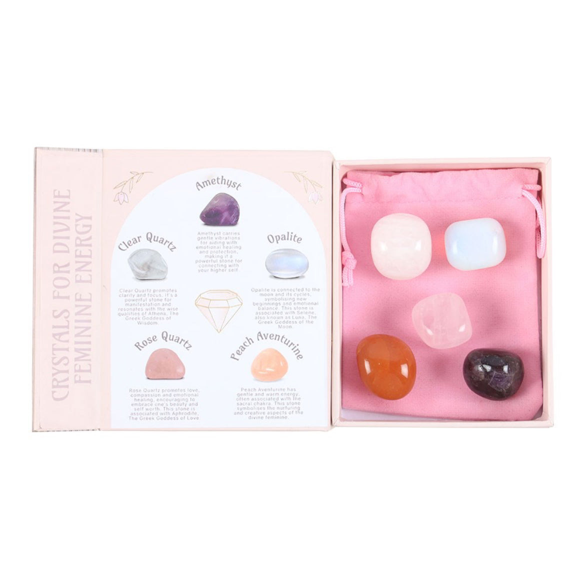 Set Of 5 Crystals For Divine Feminine Energy