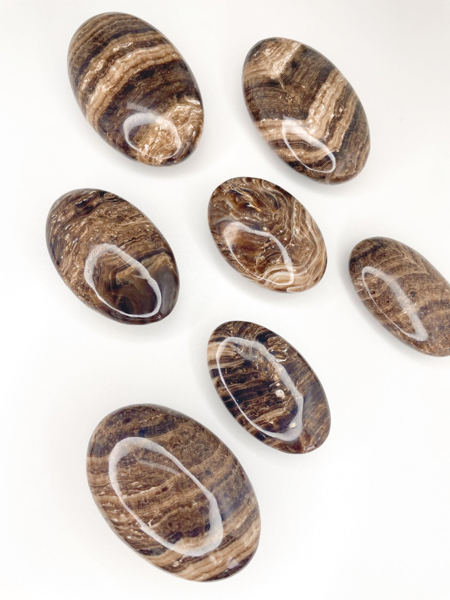 Chocolate Calcite Palm Stones