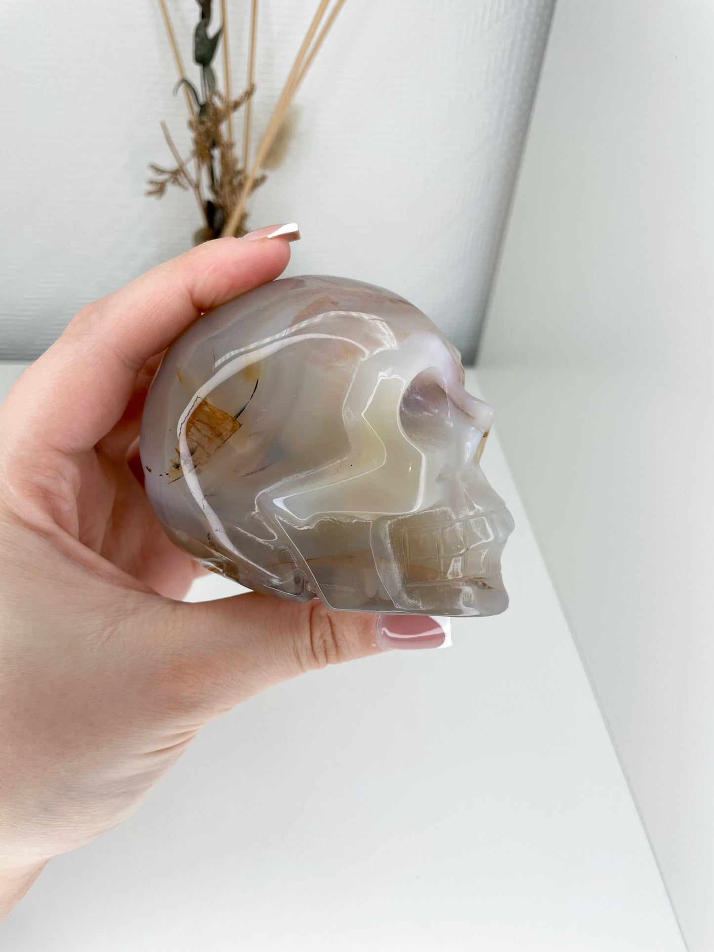 Big Flower Agate Skulls