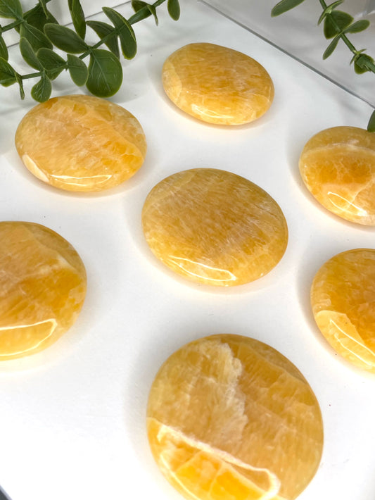 Yellow Calcite Flat Stone