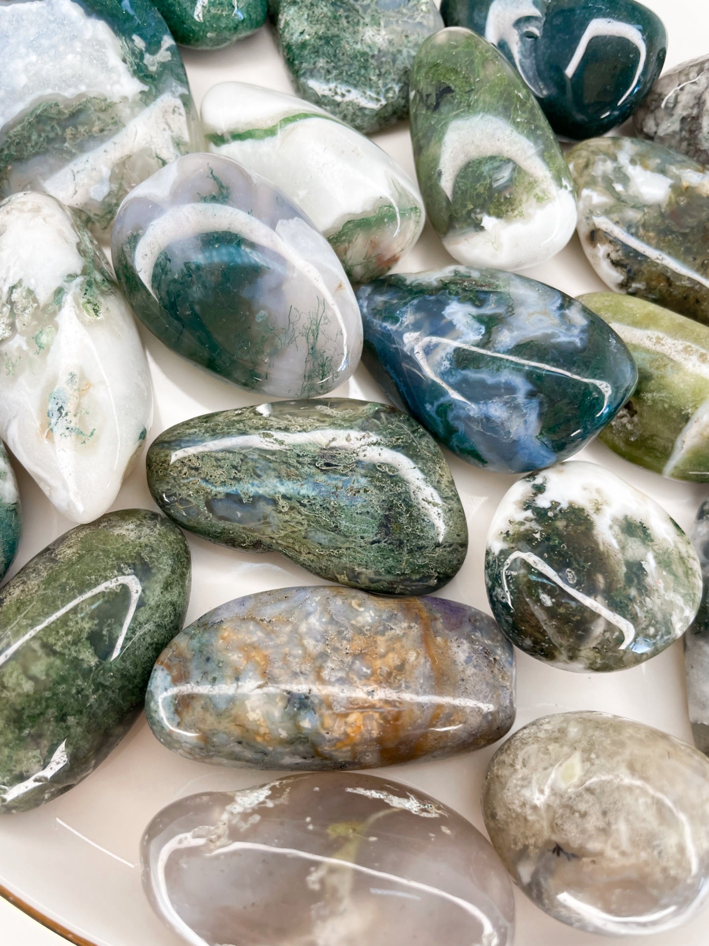 Moss Agate Tumble Stones