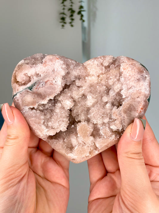 Large Brazilian Pink Amethyst Heart (Maddie)