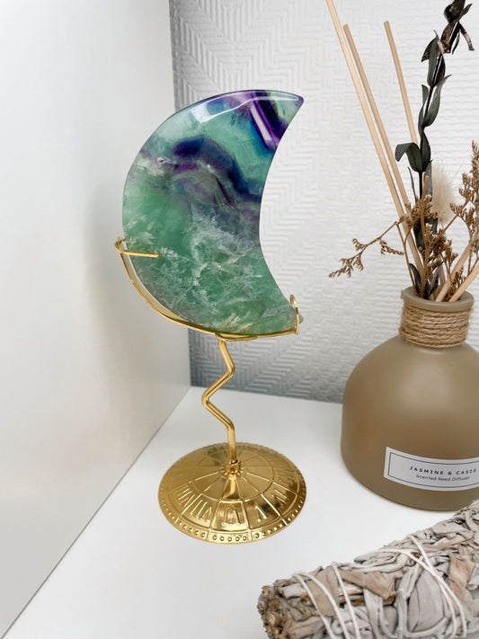 Fluorite Moon (With Stand)