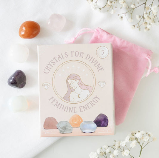 Set Of 5 Crystals For Divine Feminine Energy