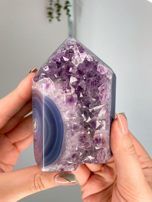 Chunky Brazilian Amethyst / Agate Tower