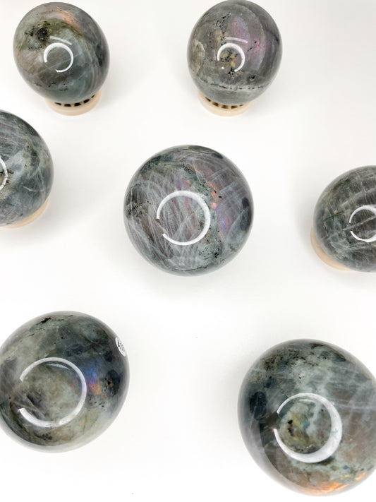 High quality Flashy Labradorite Spheres