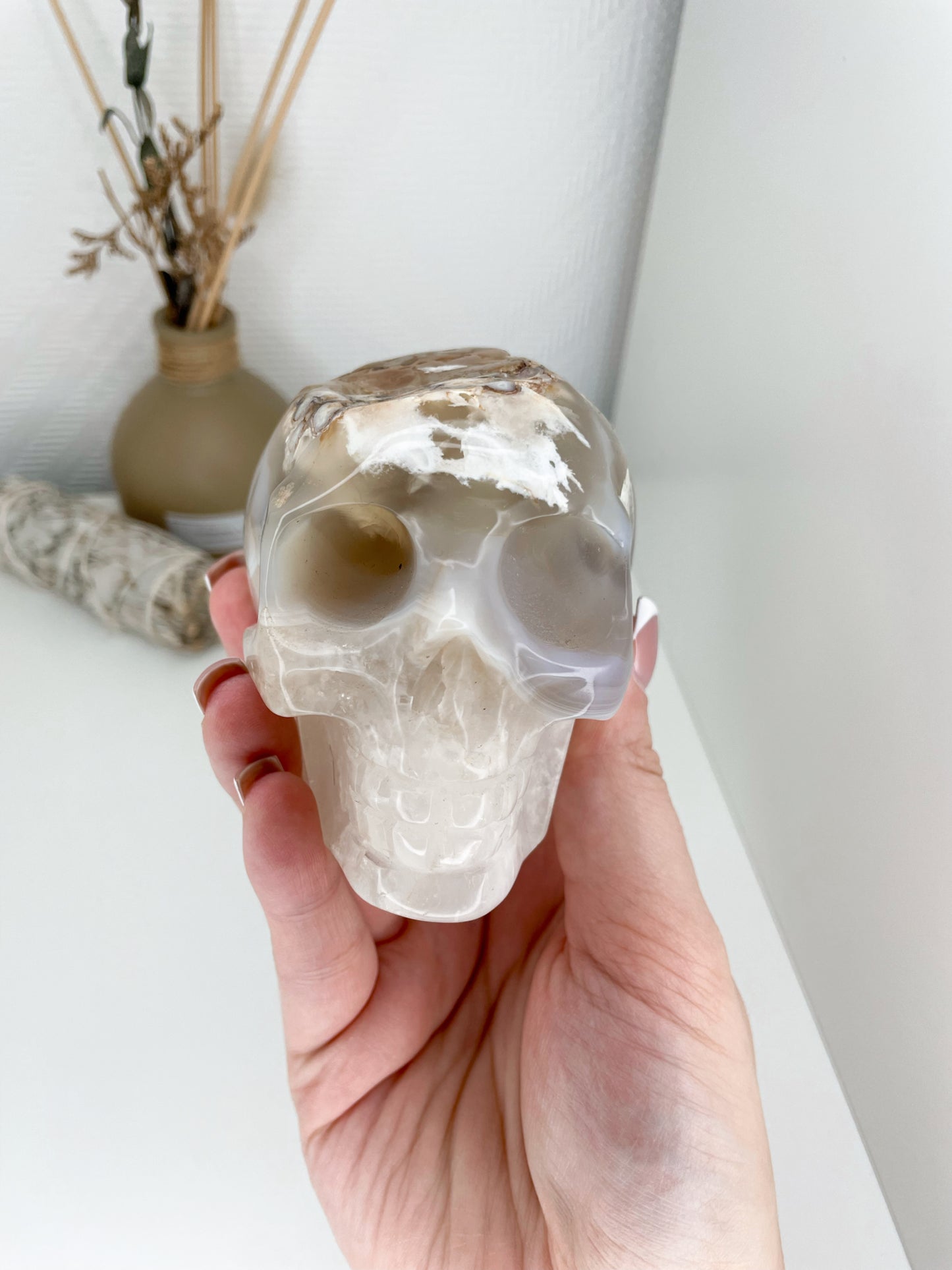 Big Flower Agate Skulls