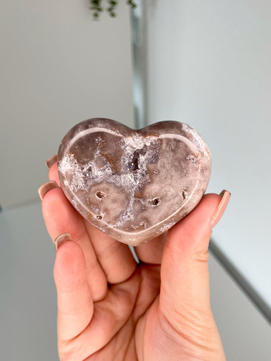 Brazilian Pink Amethyst heart ( Brooke )