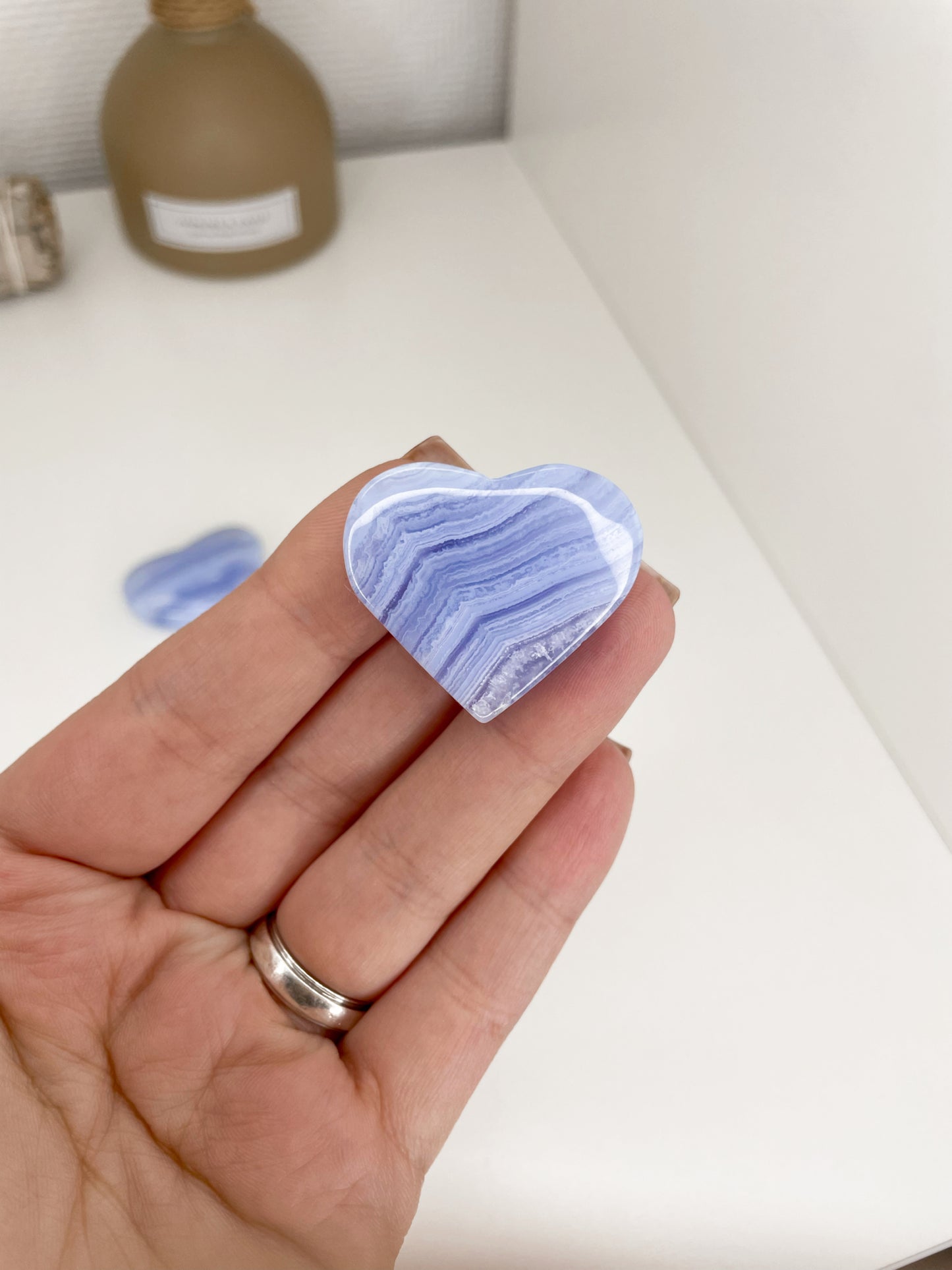 HQ Blue Lace Heart Carvings