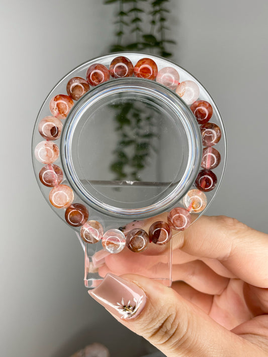 AA Grade Fire Quartz 8mm Beaded Bracelet