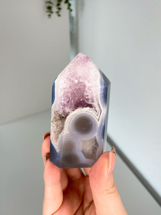 Brazilian Amethyst/Agate Tower