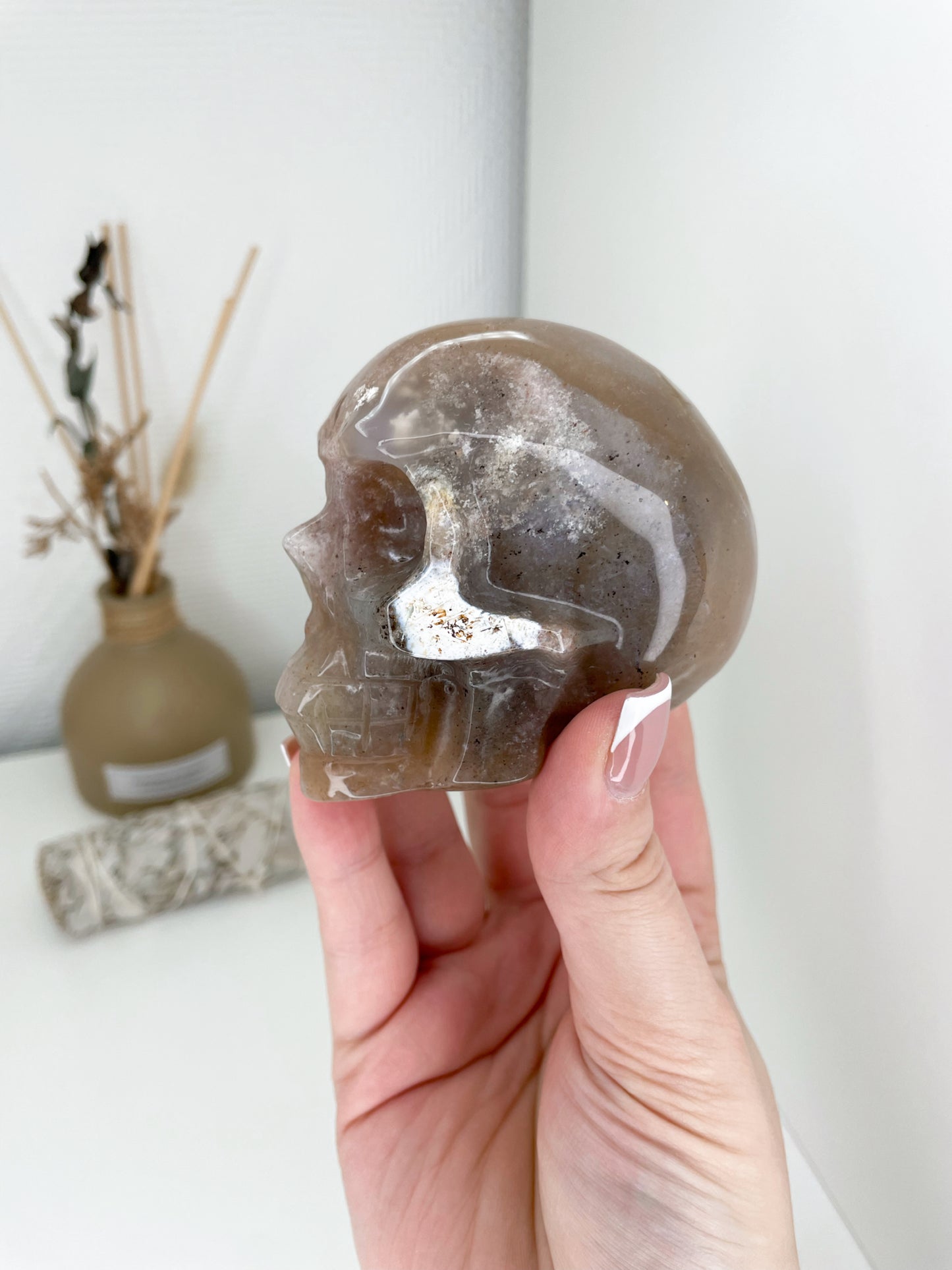 Big Flower Agate Skulls