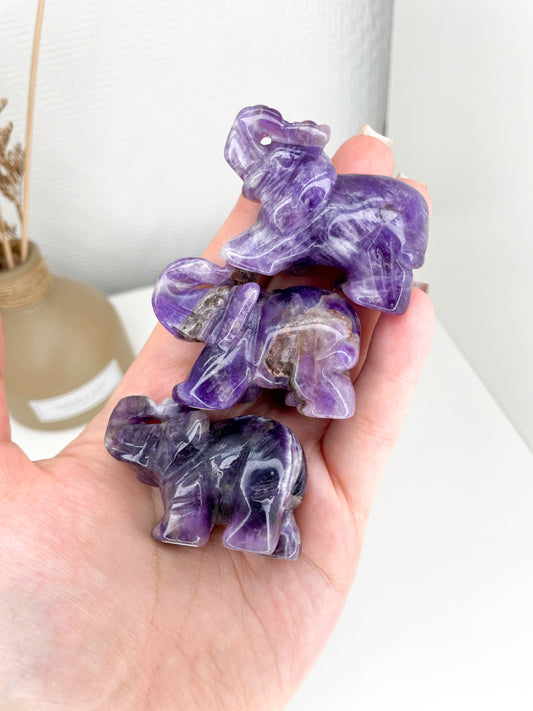 Amethyst Elephant Carvings