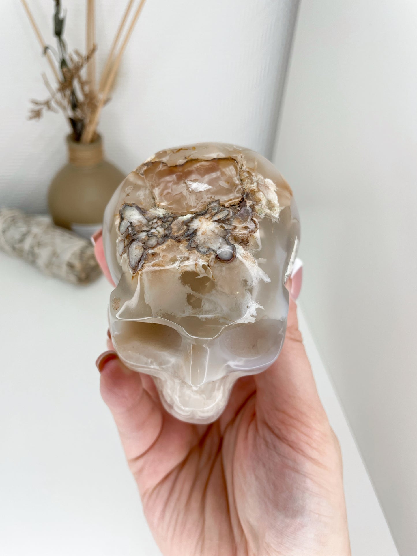 Big Flower Agate Skulls