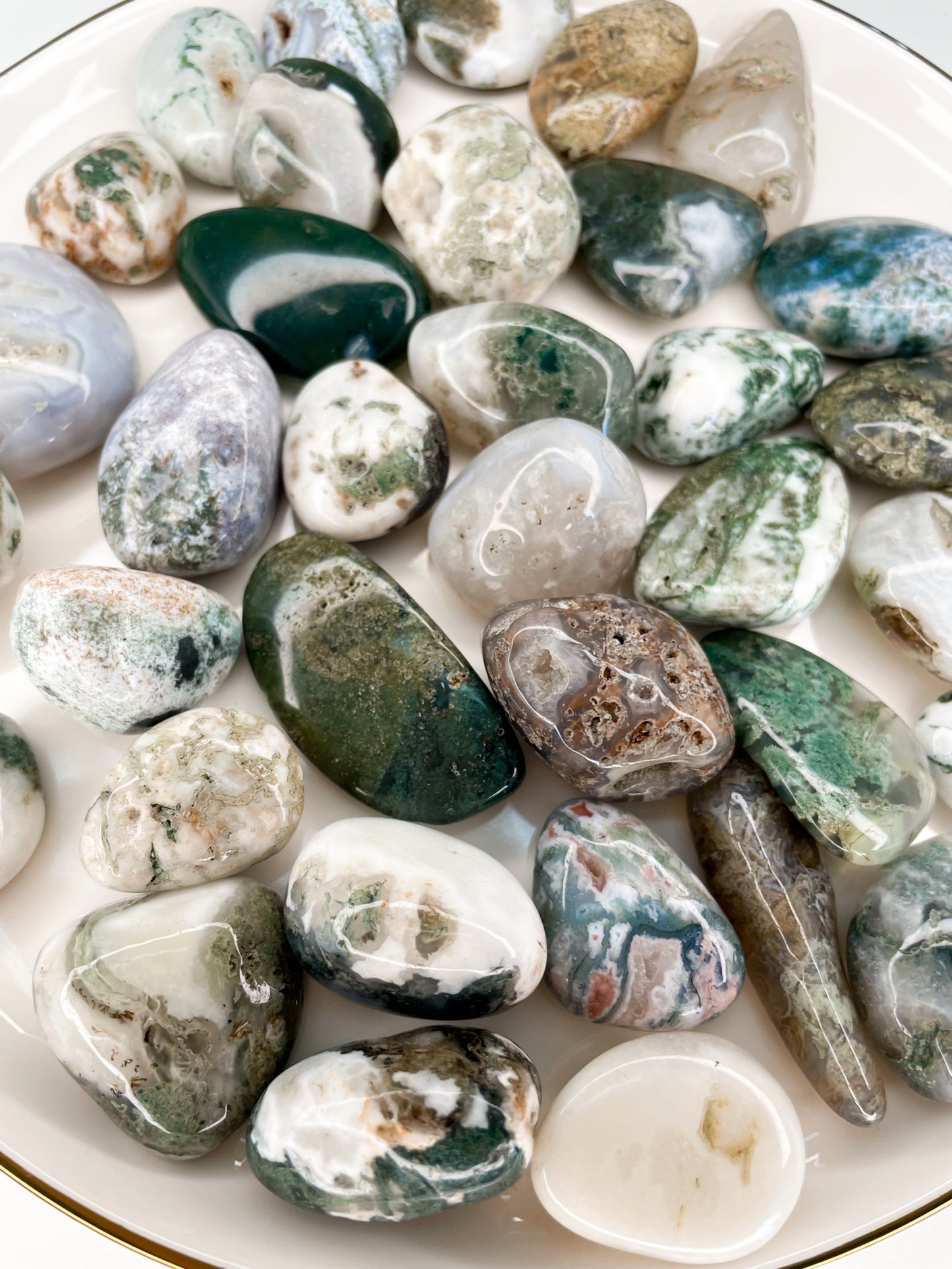 Moss Agate Tumble Stones